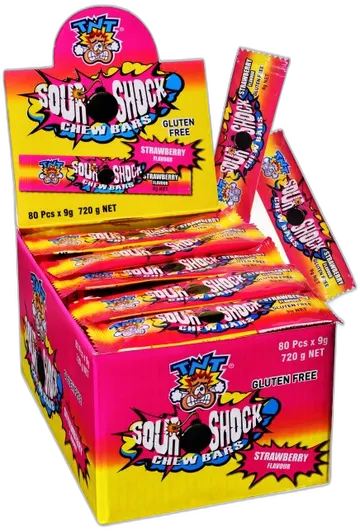 TNT Shock Sour Chew Bar Strawberry